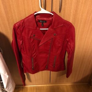 Red leather jacket